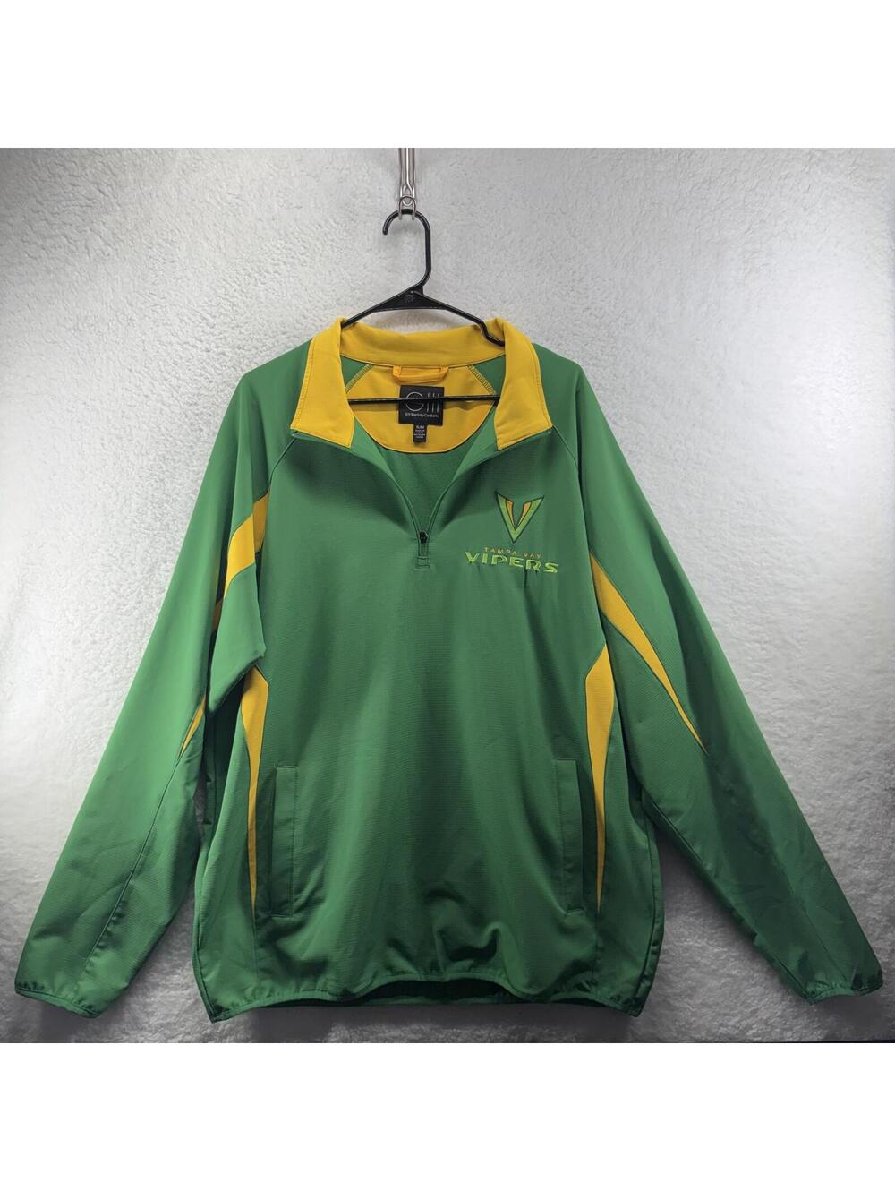 Tampa Bay Vipers XFL 1/4 Zip Windbreaker Jacket Mens XL Green